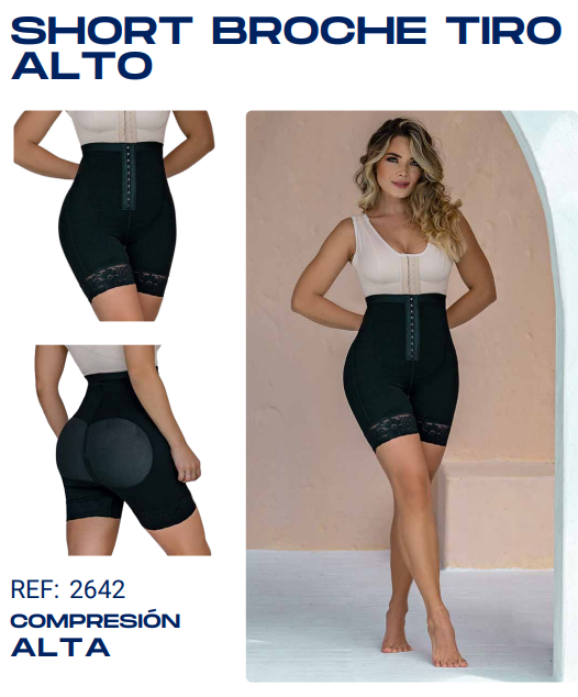 SHORT BROCHE TIRO  ALTO
